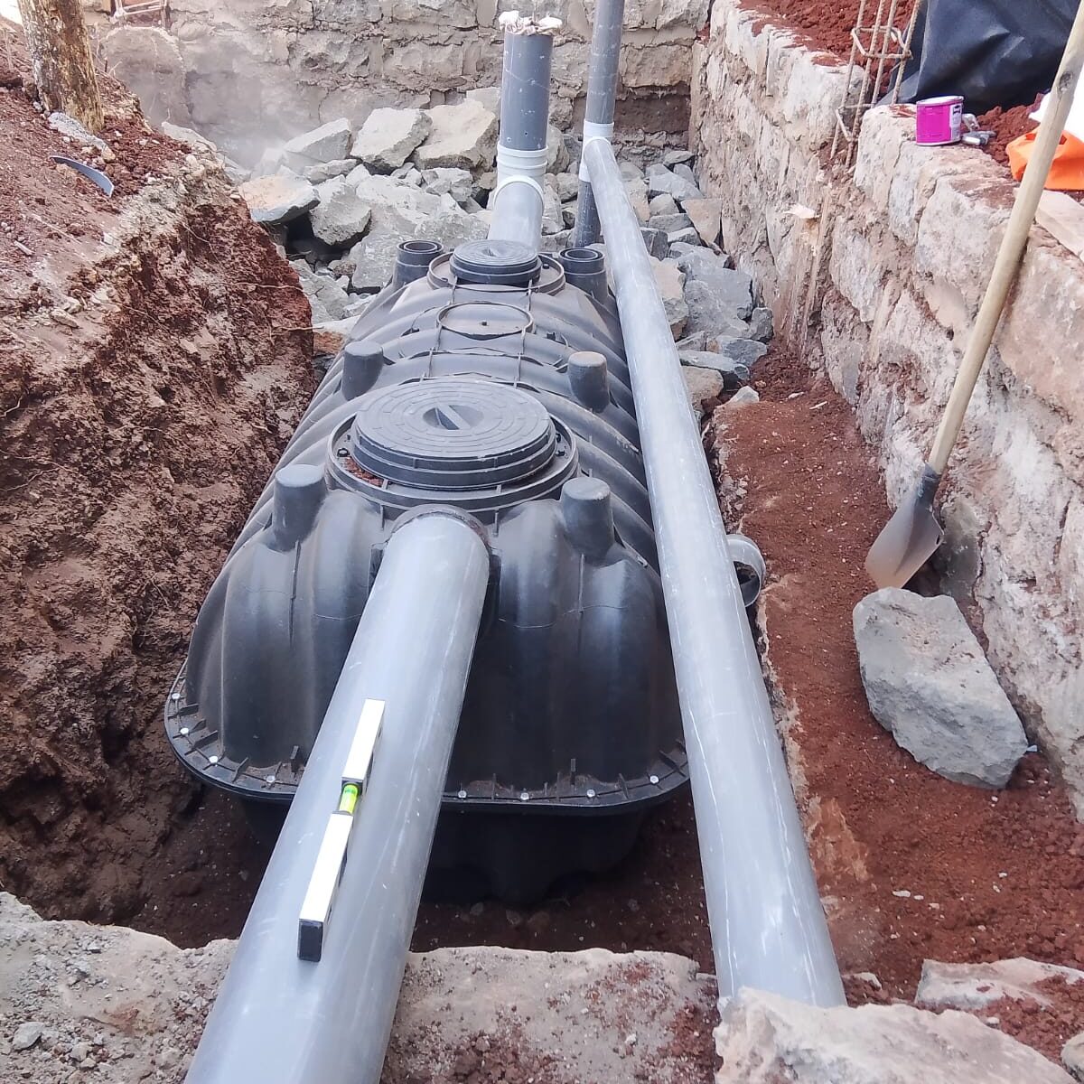 Biodigester being installed
